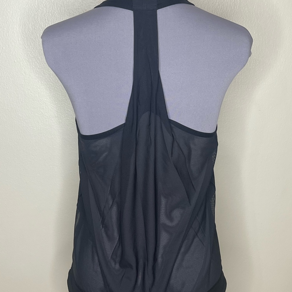 Lululemon Black Mesh Back Workout Tank Top Size 4